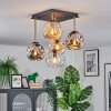 Ripoll ceiling light, globe light gold, black, 5-light sources