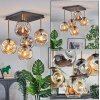 Ripoll ceiling light, globe light gold, black, 5-light sources