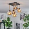 Ripoll ceiling light, globe light gold, black, 5-light sources