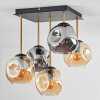 Ripoll ceiling light, globe light gold, black, 5-light sources