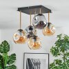 Ripoll ceiling light, globe light gold, black, 5-light sources