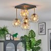Ripoll ceiling light, globe light gold, black, 5-light sources