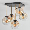 Ripoll ceiling light, globe light gold, black, 5-light sources