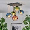 Koyoto ceiling light, globe light gold, black, 5-light sources
