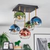Koyoto ceiling light, globe light gold, black, 5-light sources