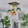 Koyoto ceiling light, globe light gold, black, 5-light sources