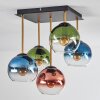 Koyoto ceiling light, globe light gold, black, 5-light sources
