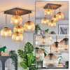 Koyoto ceiling light, globe light gold, black, 5-light sources