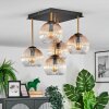 Koyoto ceiling light, globe light gold, black, 5-light sources