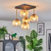 Koyoto ceiling light, globe light gold, black, 5-light sources