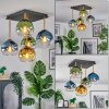 Koyoto ceiling light, globe light gold, black, 5-light sources