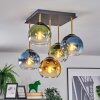 Koyoto ceiling light, globe light gold, black, 5-light sources
