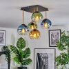 Koyoto ceiling light, globe light gold, black, 5-light sources