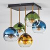 Koyoto ceiling light, globe light gold, black, 5-light sources