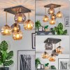 Koyoto ceiling light, globe light gold, black, 5-light sources
