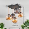 Koyoto ceiling light, globe light gold, black, 5-light sources