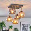 Koyoto ceiling light, globe light gold, black, 5-light sources