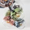 Gastor ceiling light, globe light blue, chrome, green, clear, coppery, Smoke-coloured, 8-light sources