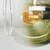 Koyoto ceiling light, globe light 31 cm blue, gold, green, clear, coppery, 4-light sources