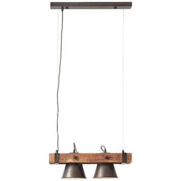 Pendant Light Brilliant Plow Dark wood, black, 2-light sources