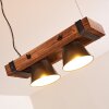 OKSBOL Pendant Light Dark wood, black, 2-light sources