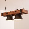 OKSBOL Pendant Light Dark wood, black, 2-light sources