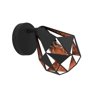 Eglo lights CARLTON wall light, wall spotlight copper, black, 1-light source