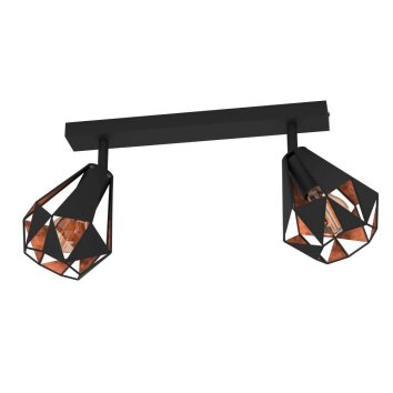 Eglo CARLTON Ceiling Light copper, black, 2-light sources