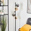 Koyoto globe light, floor lamp 31 cm Amber, chrome, clear, Smoke-coloured, 5-light sources