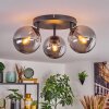 Gastor ceiling light, globe light 25 cm Smoke-coloured, 3-light sources