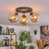 Gastor ceiling light, globe light 25 cm Amber, 3-light sources