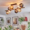 Koyoto ceiling light, globe light gold, black, 8-light sources