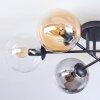 Gastor ceiling light, globe light 62 cm Amber, clear, Smoke-coloured, 6-light sources
