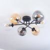 Gastor ceiling light, globe light 62 cm Amber, clear, Smoke-coloured, 6-light sources