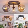 Gastor ceiling light, globe light Amber, chrome, clear, Smoke-coloured, 3-light sources