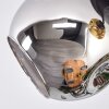 Ripoll ceiling light, globe light chrome, gold, coppery, Smoke-coloured, 3-light sources