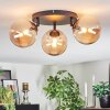 Chehalis ceiling light, globe light Amber, 3-light sources