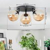 Chehalis ceiling light, globe light Amber, 3-light sources