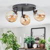Chehalis ceiling light, globe light Amber, 3-light sources