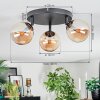 Chehalis ceiling light, globe light Amber, 3-light sources