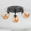 Chehalis ceiling light, globe light Amber, 3-light sources