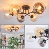 Koyoto ceiling light, globe light Amber, clear, Smoke-coloured, 6-light sources