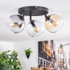 Koyoto ceiling light, globe light Amber, clear, Smoke-coloured, 3-light sources