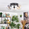 Koyoto ceiling light, globe light Amber, clear, Smoke-coloured, 3-light sources