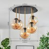 Gastor ceiling light, globe light brass, black, 5-light sources