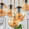 Gastor ceiling light, globe light brass, black, 5-light sources
