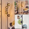 Gastor globe light, floor lamp 33 cm blue, chrome, green, clear, Smoke-coloured, 5-light sources