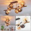 Koyoto ceiling light, globe light gold, black, 8-light sources