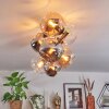 Koyoto ceiling light, globe light gold, black, 8-light sources