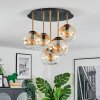 Koyoto ceiling light, globe light brass, black, 5-light sources